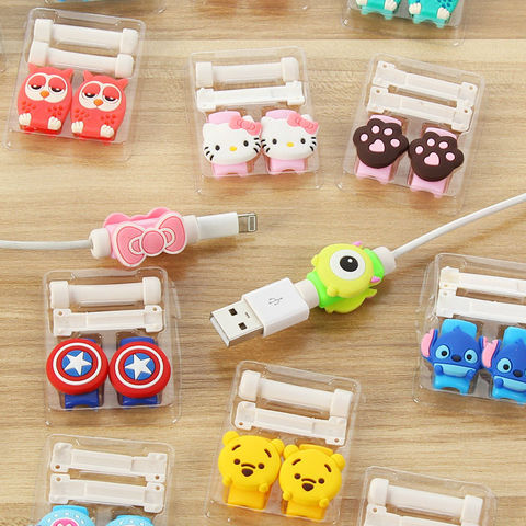 4 PCs Phone USB Cable Protector For all phone cables type, headphone  Charger Wire Holder Organizer
