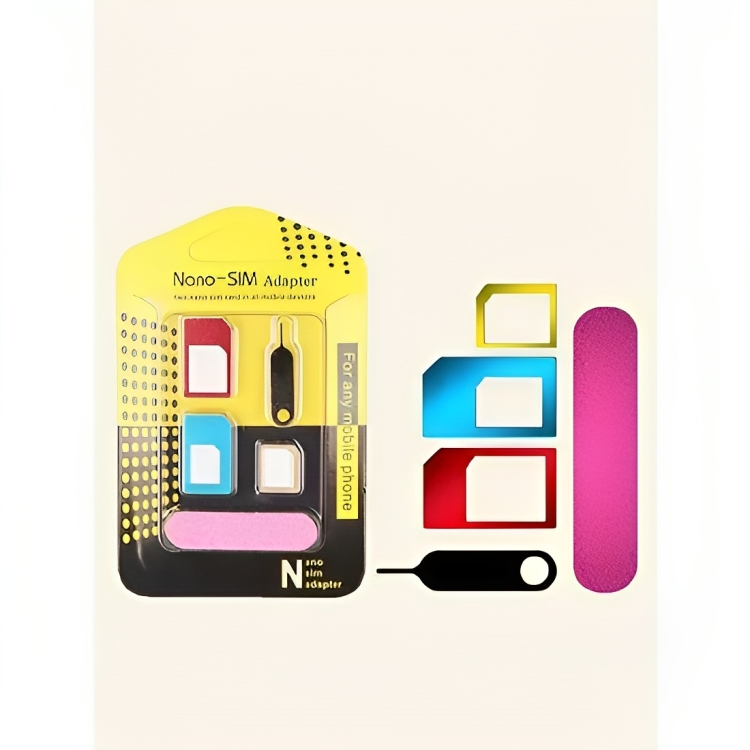 SIM Card Adapter, Helect 5-in-1 Nano & Micro SIM Card Adapter Kit Converter with Polish Chip and Eject Needle - H1050