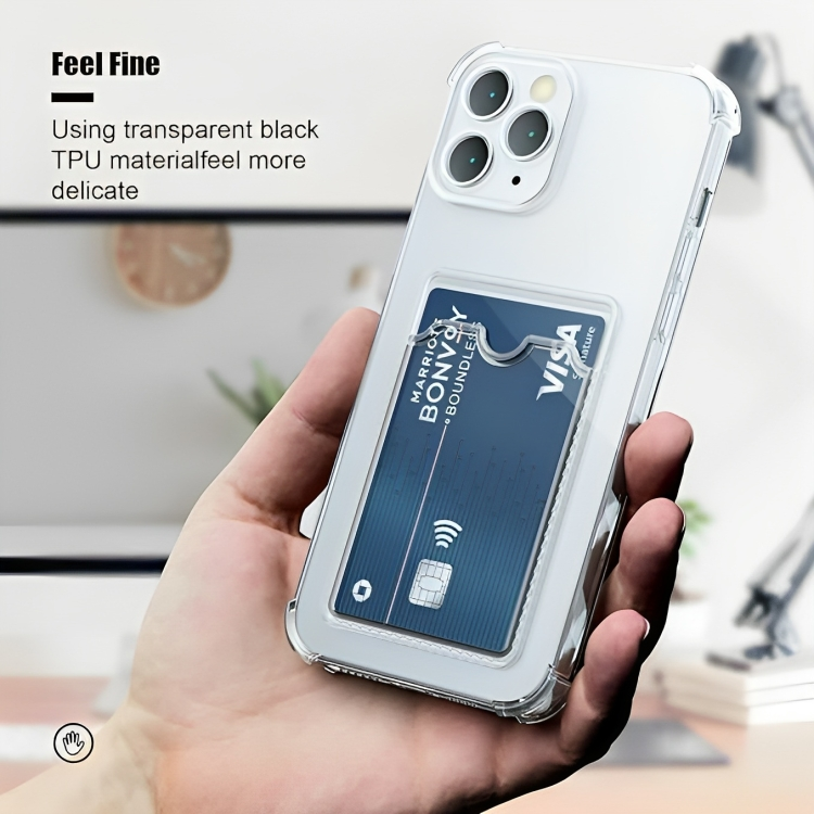 Wallet Case for iPhone 11 Pro Max Clear, Slim and Soft TPU  with Card Slot Holder Shockproof 6.5"
