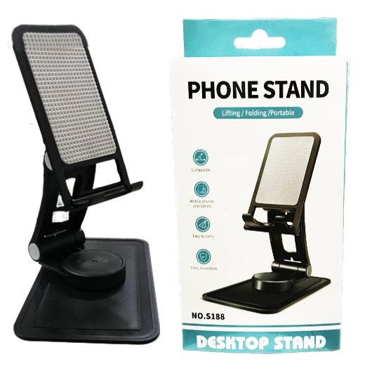 Multi-angle Fold Mobile  Stand Widely used for all mobile phones and tablet PCs - Black
