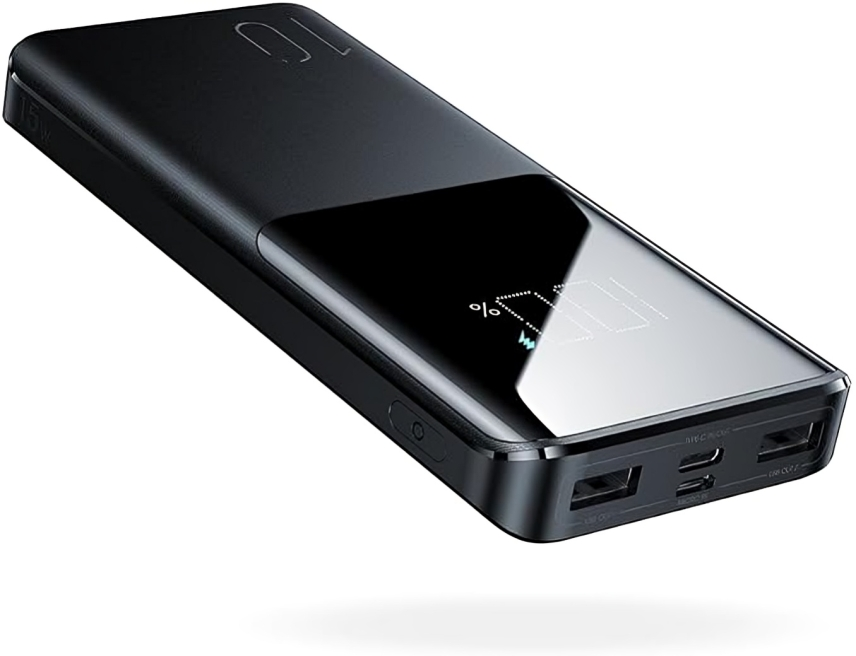 JOYROOM   10000 mAh JOYROOM JR-T013 15W 10000mAh Fast Charging Power Bank Slim Lightweight LED Display External Battery Charger black